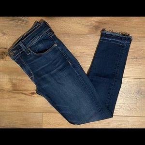 Hudson Jeans Krista Crop Skinny Frayed Hem Blue